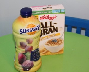 Papa's additions to the grocery list: prune juice and All-Bran.